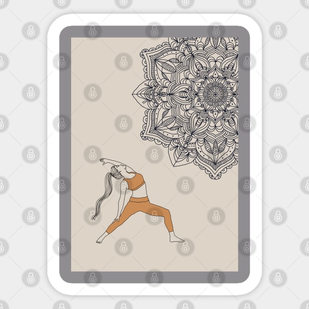 Minimalist Mandala Warrior Yoga Girl Sticker by Sierraillustration